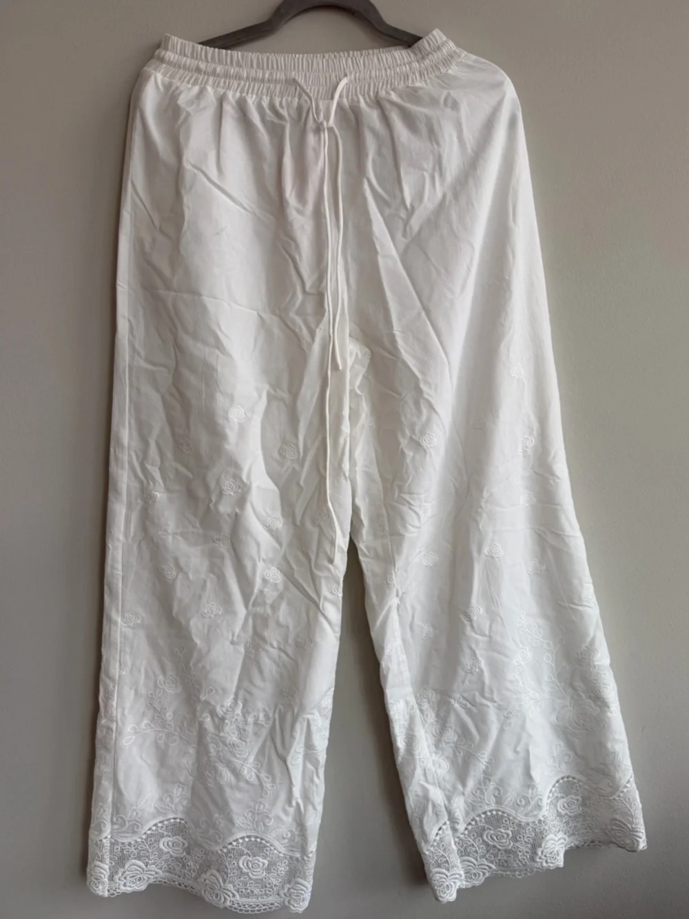 Cosette Embroidered Tie Top & Pant Set - Off-White - Picture 8 of 11